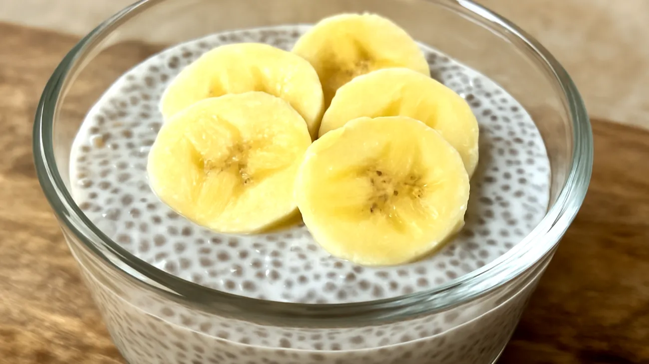 Budino di semi di chia con latte di cocco e banana"